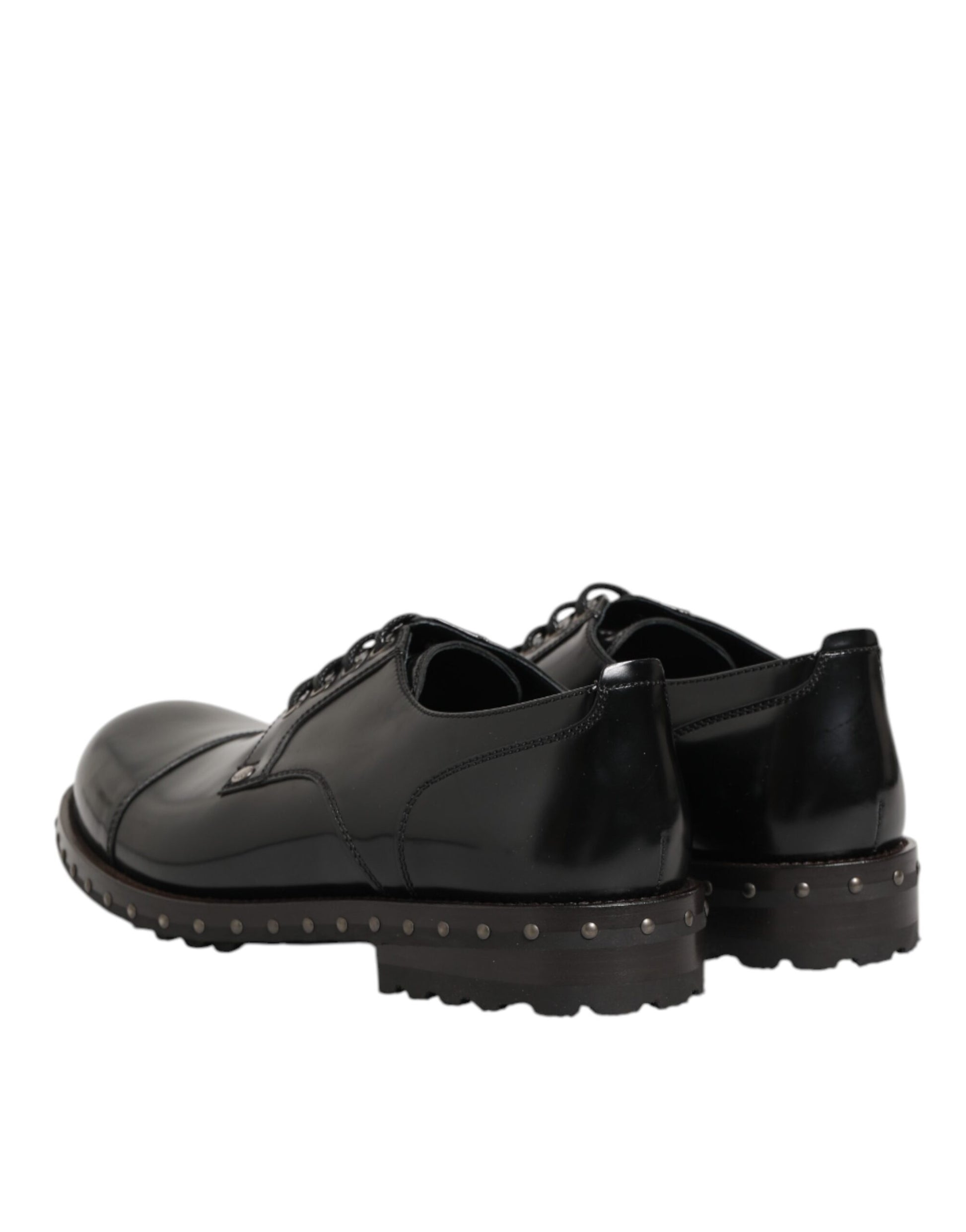 Black Leather Studded Men Formal Derby Shoes