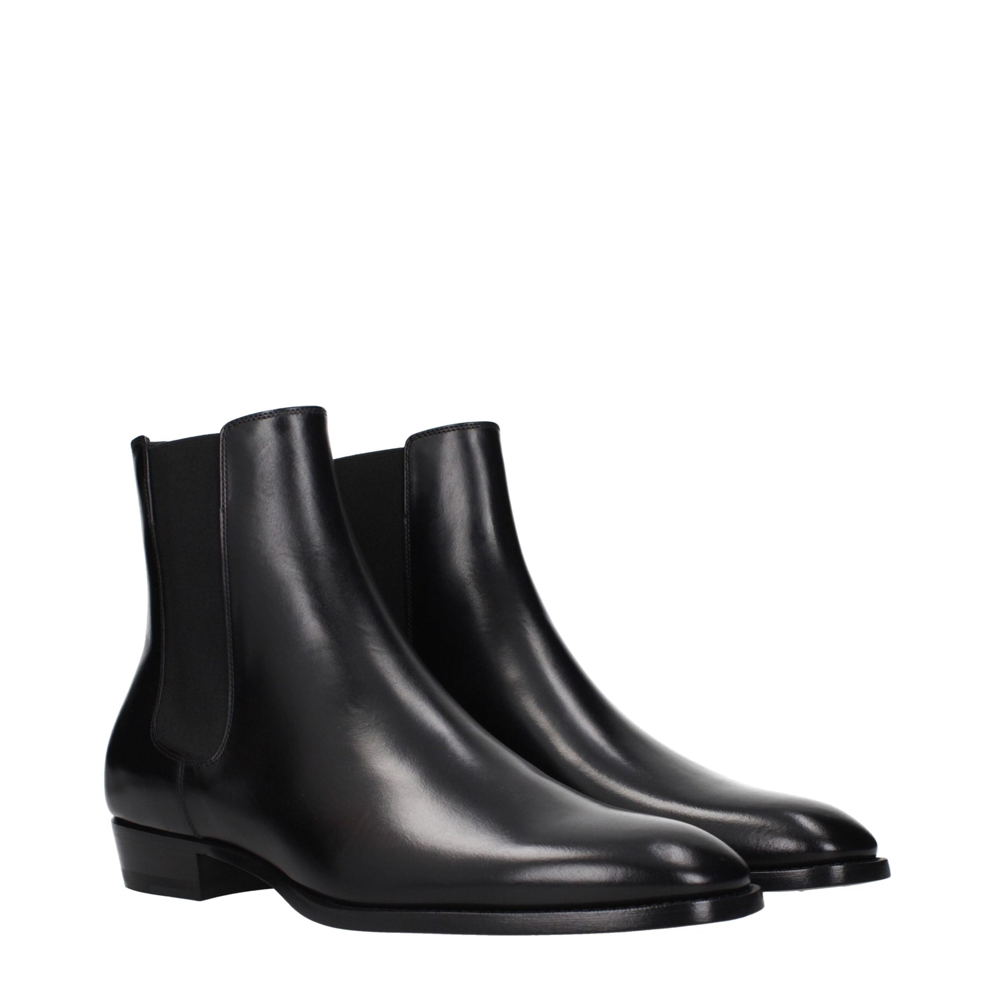 Black Leather Ankle Boots