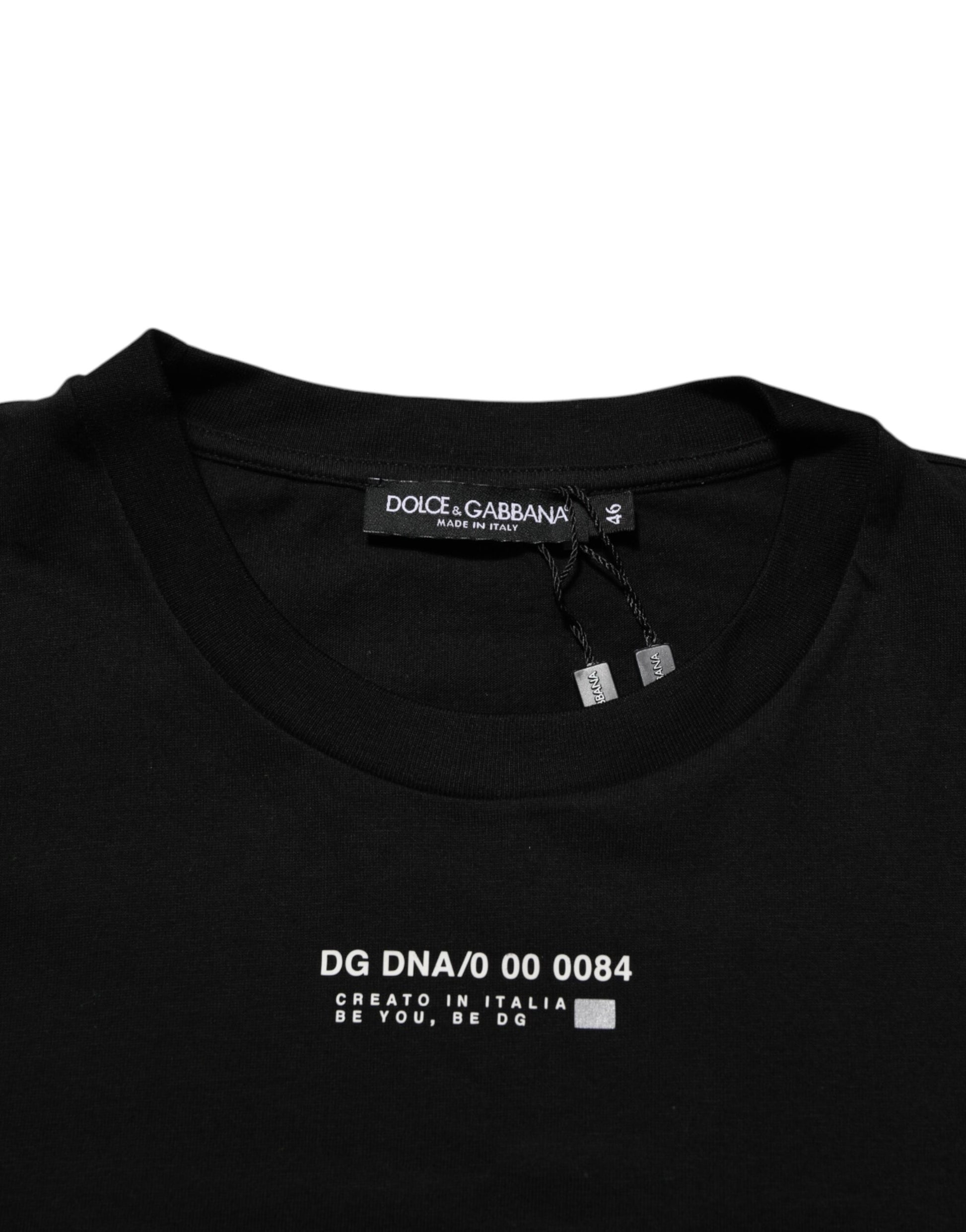 Black Statement Cotton Men Crew Neck T-shirt