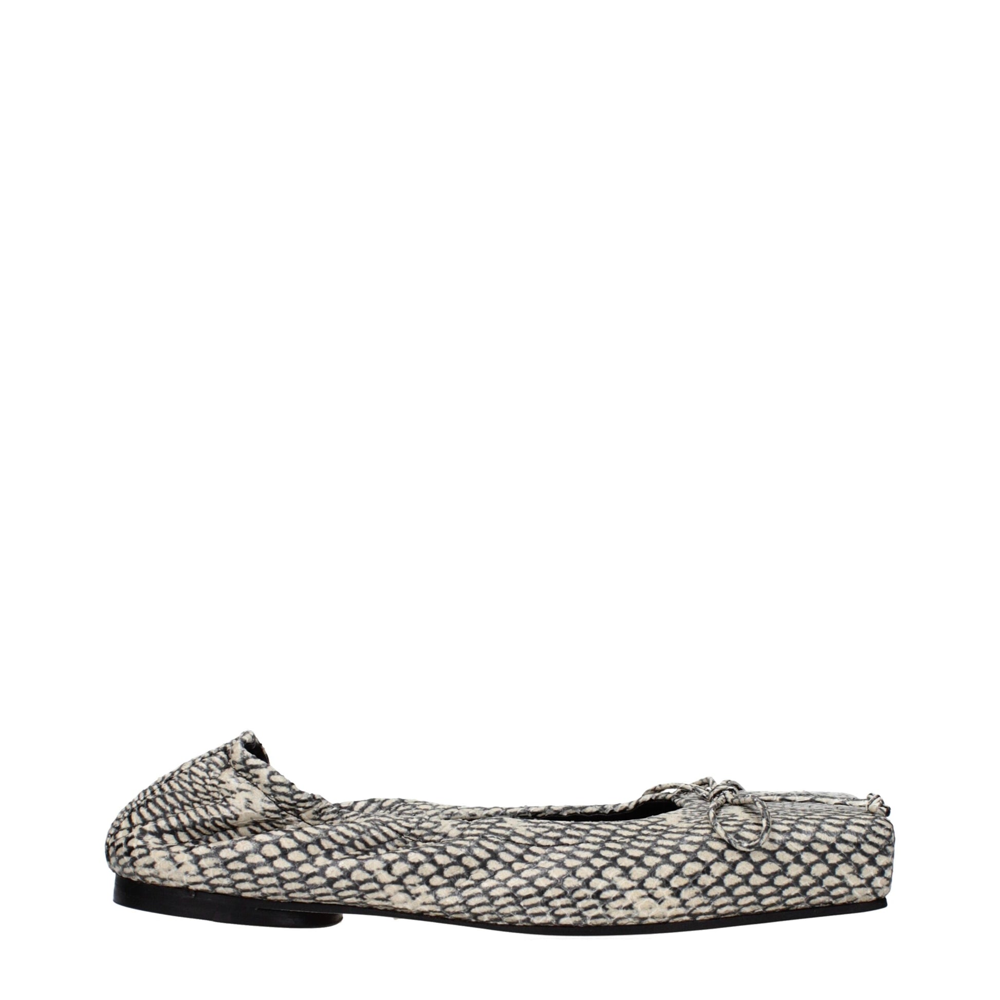 Beige Leather Ballet Flats