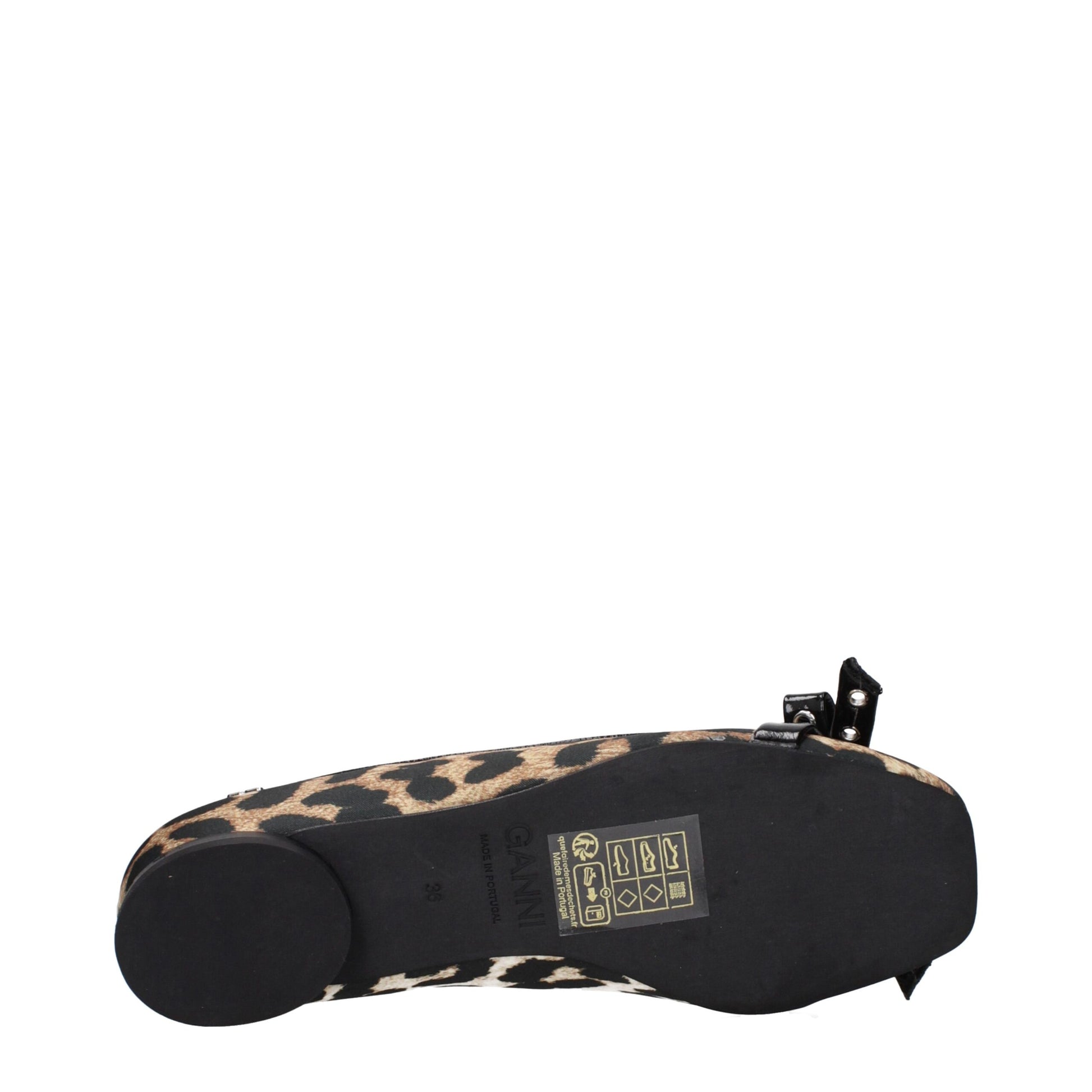Brown Fabric Ballet Flats