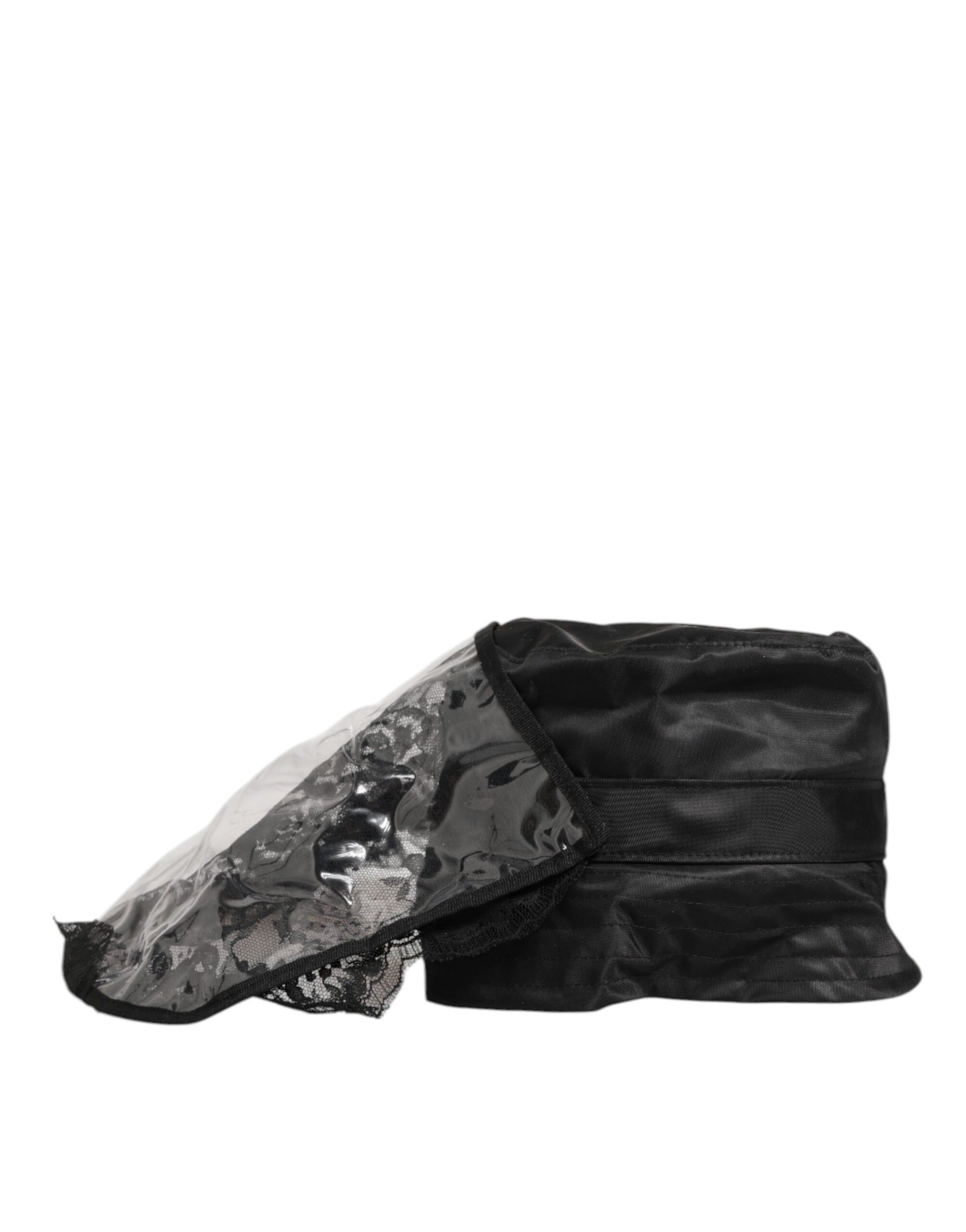 Black PVC Wide Brim Men Bucket Capello Hat
