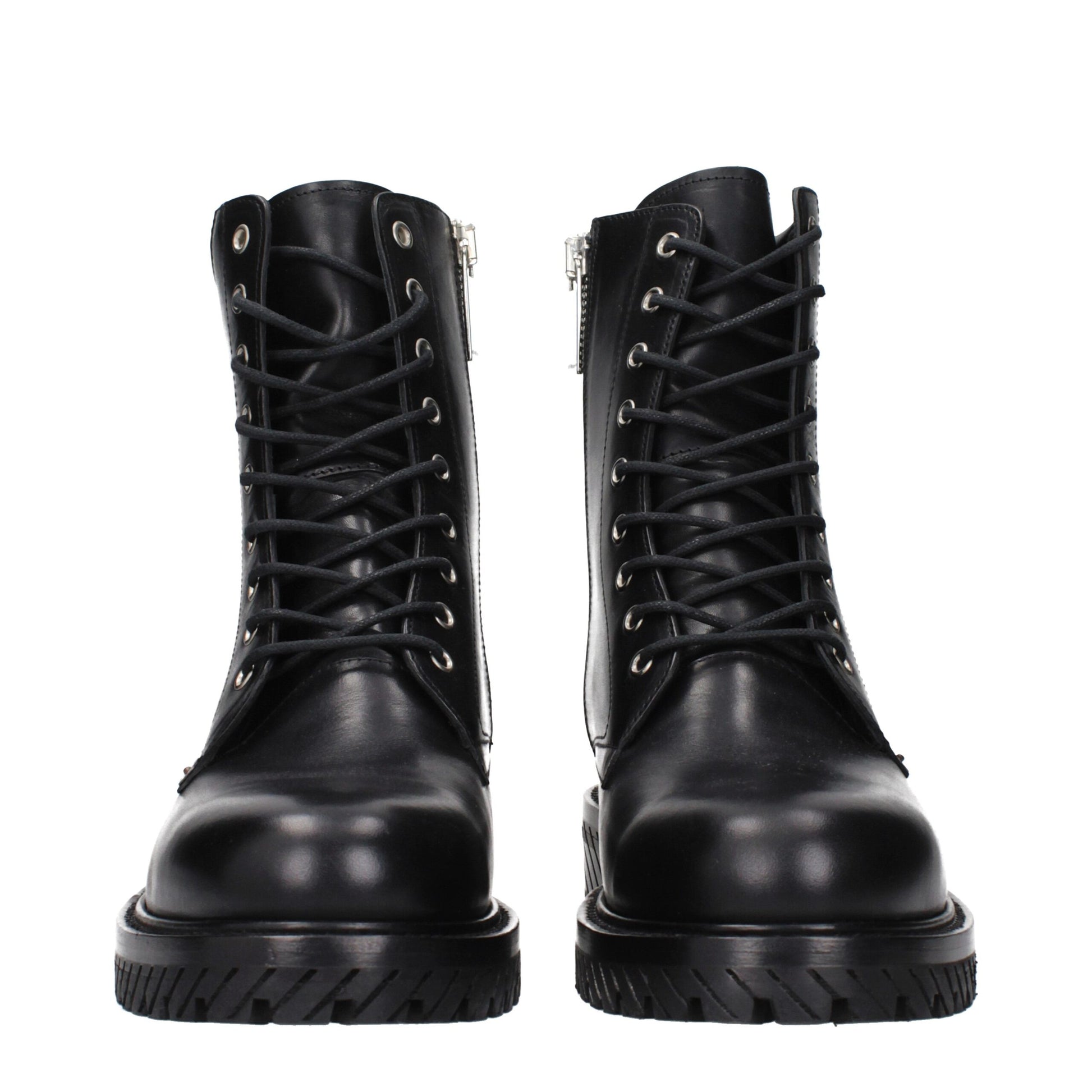 Black Leather Ankle Boots