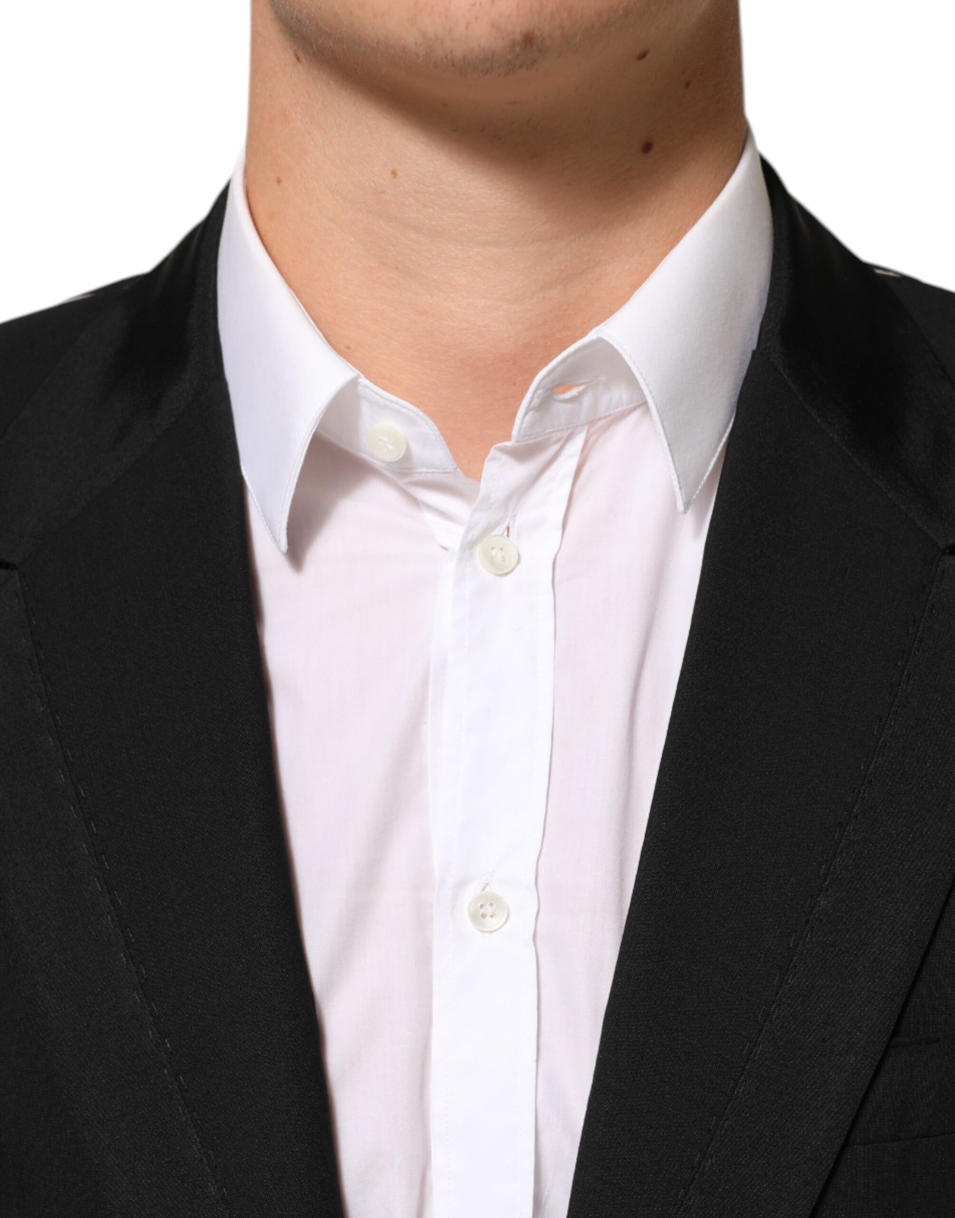 Black Wool 2 Buttons Suit Men Jacket Blazer