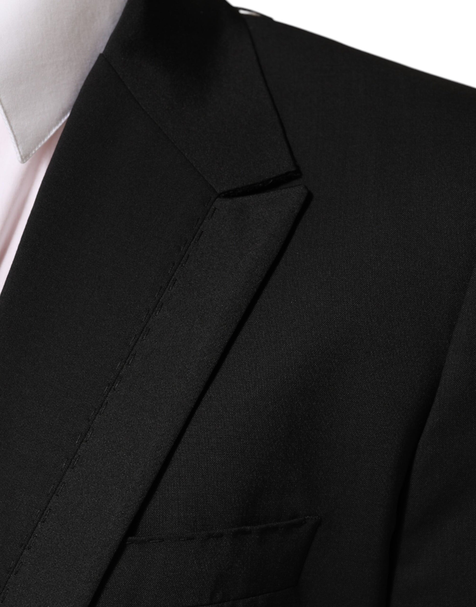 Black Wool 2 Buttons Suit Men Jacket Blazer