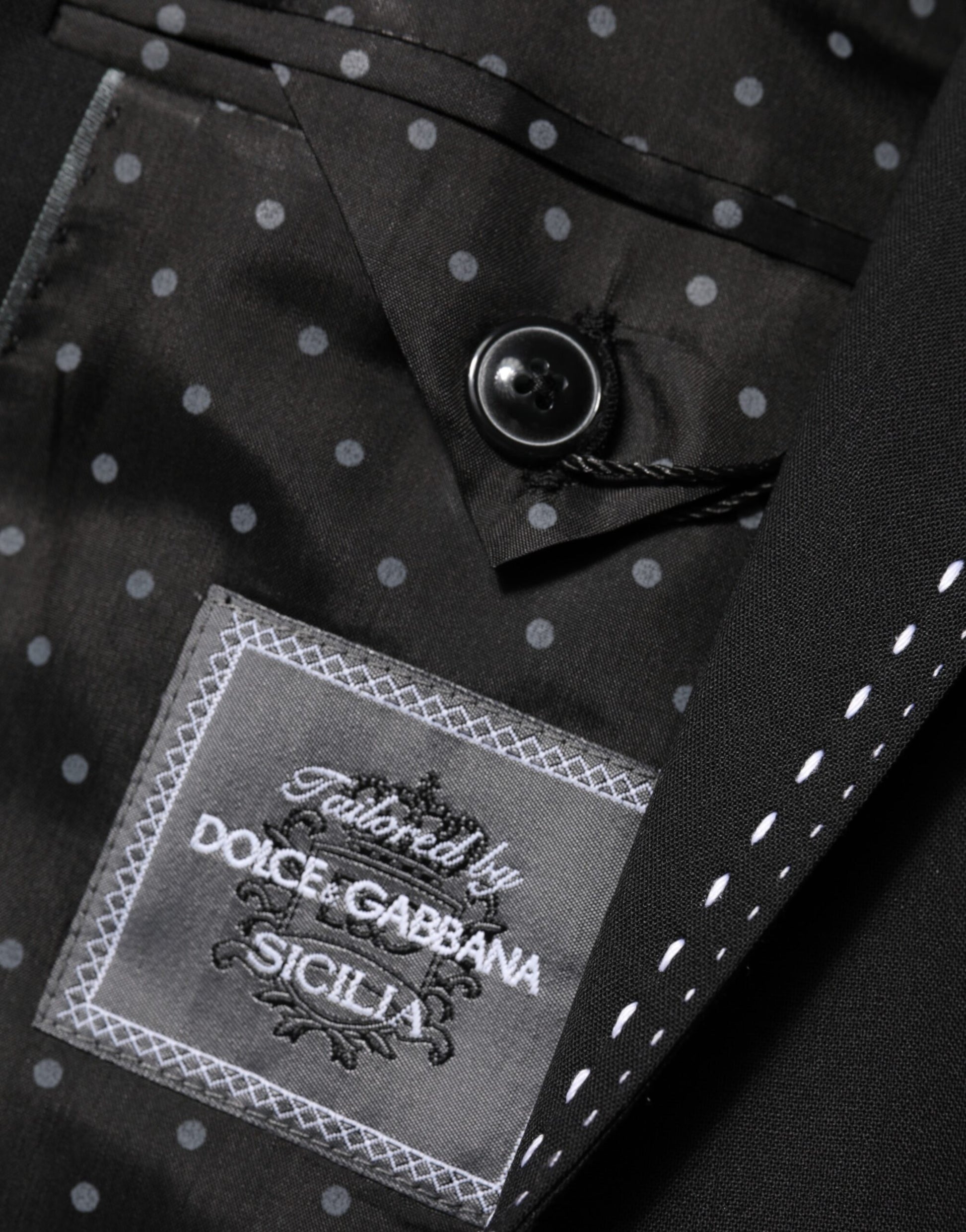 Black SICILIA 2 Buttons Suit Jacket Blazer