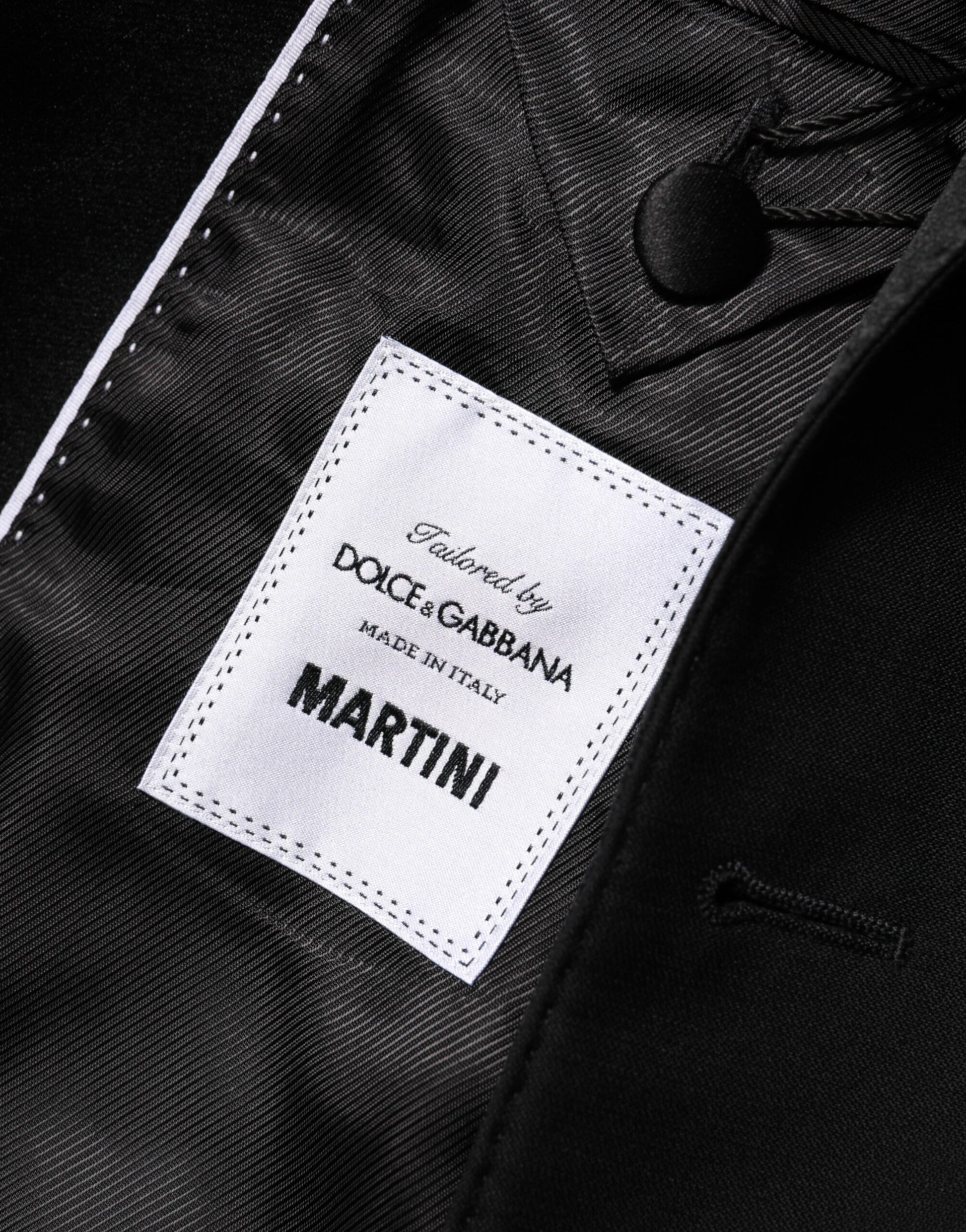 Black Wool MARTINI 2 Button Men Suit Blazer