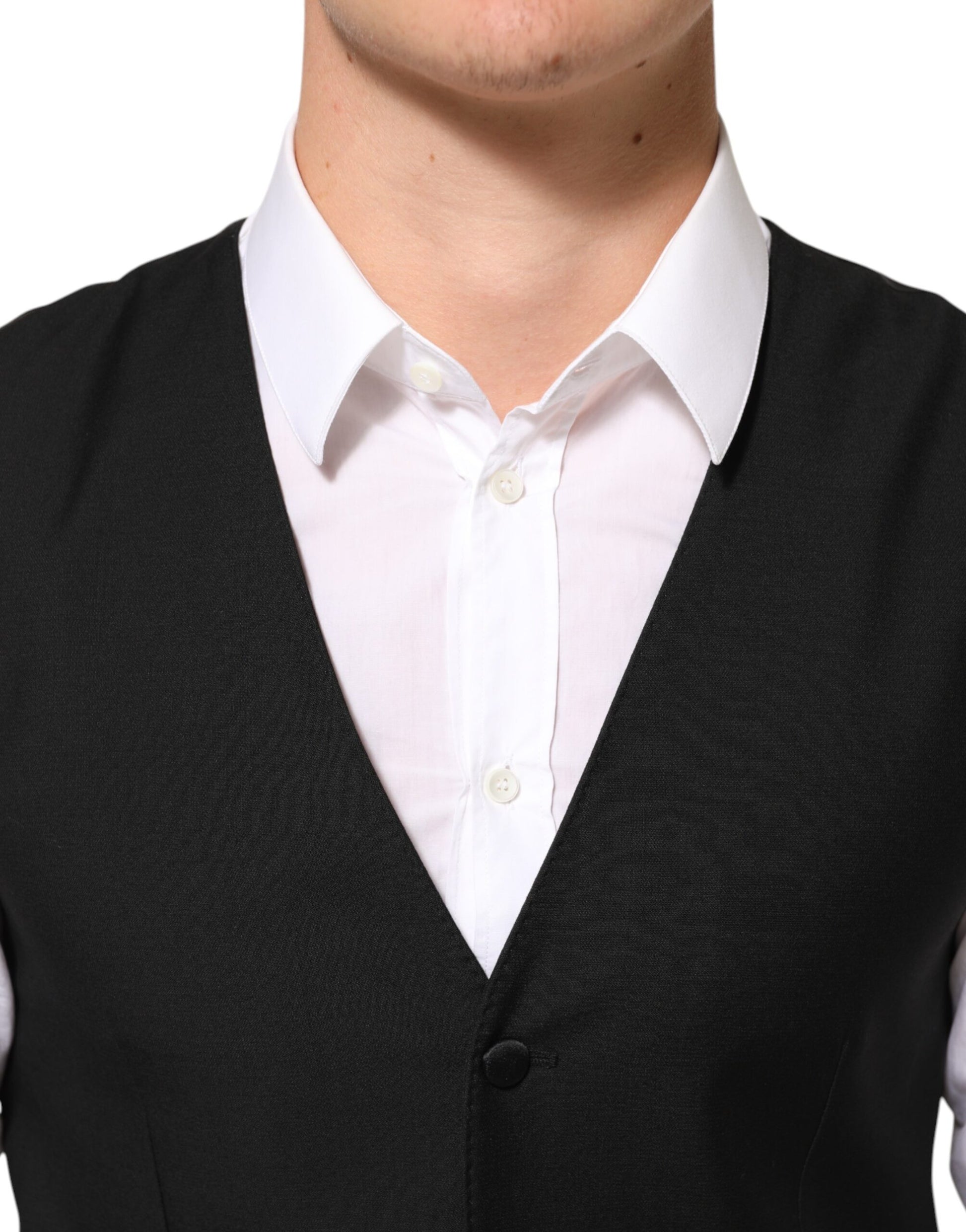 Black Wool Dress Formal Men Waistcoat Vest