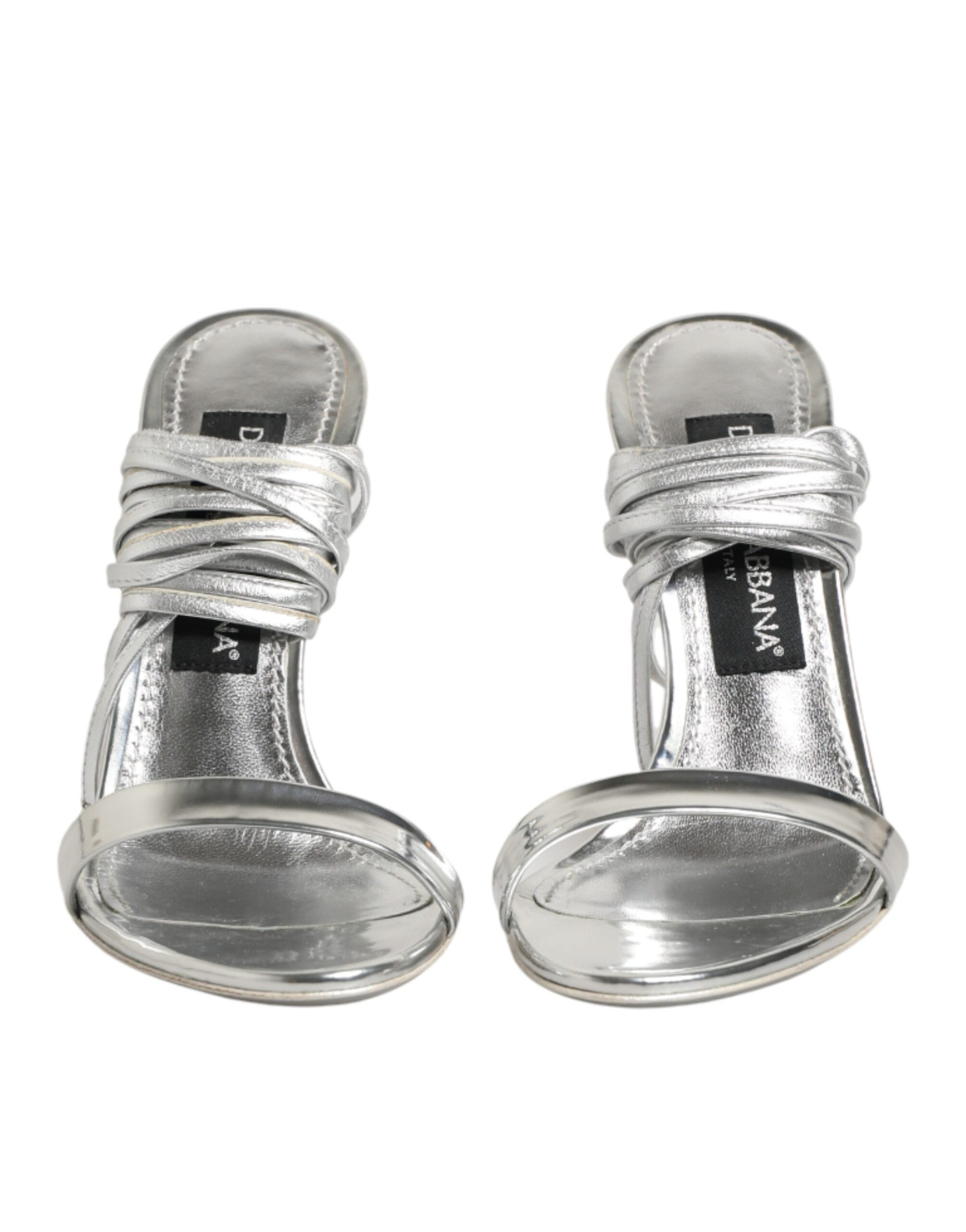 Silver Strappy High Heels Sandals Shoes