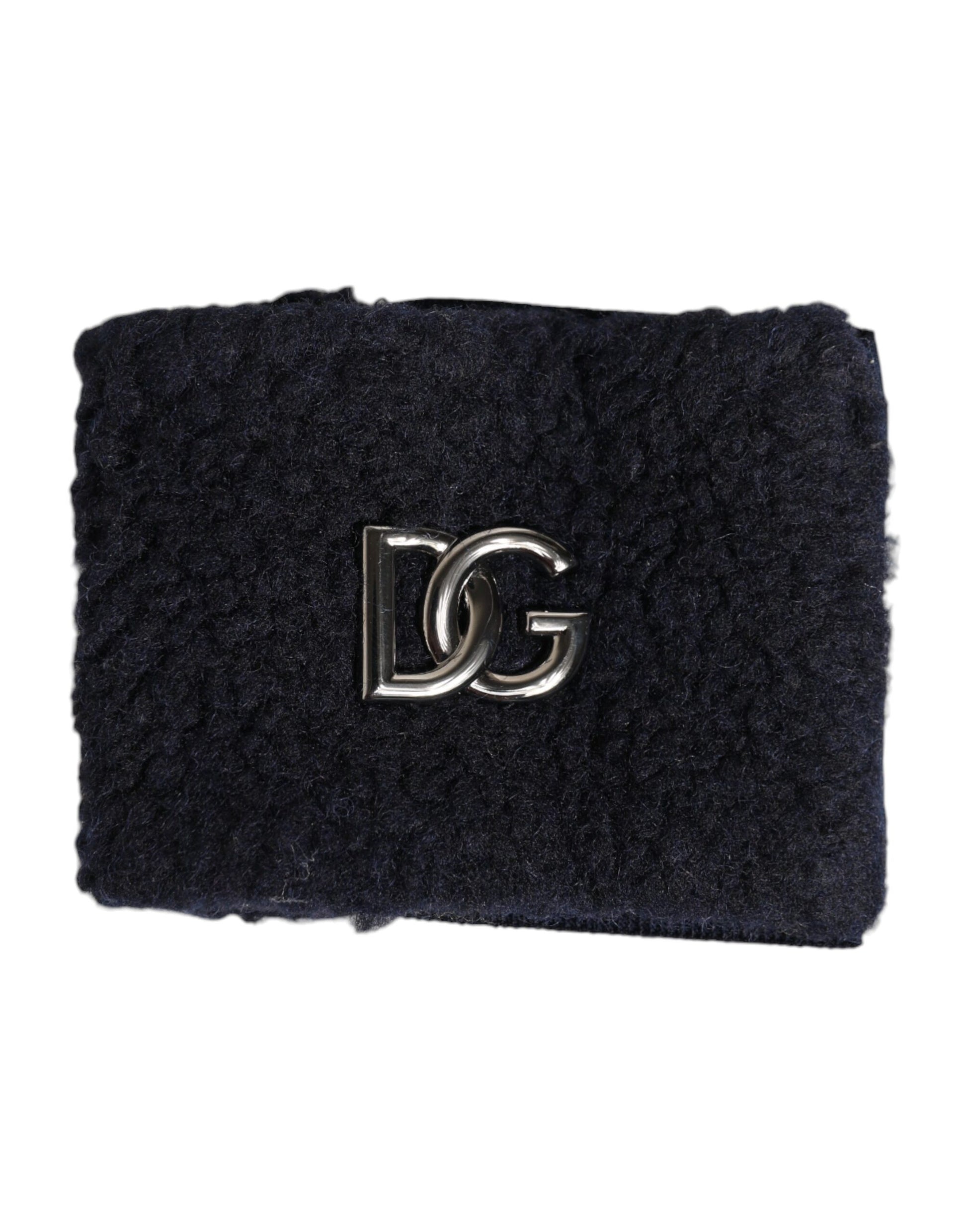 Black Polyester Logo Plaque Men One Size Wristband