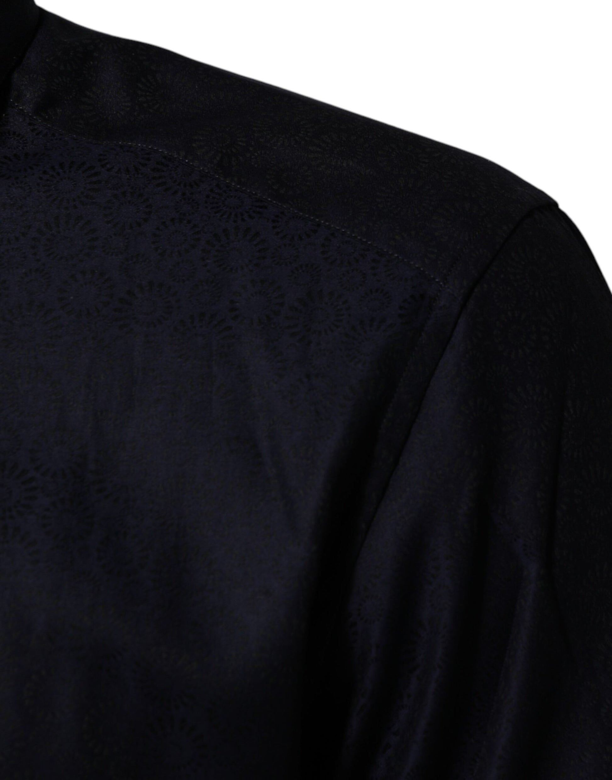 Blue Cotton Collared Long Sleeve GOLD Men Dress Shirt