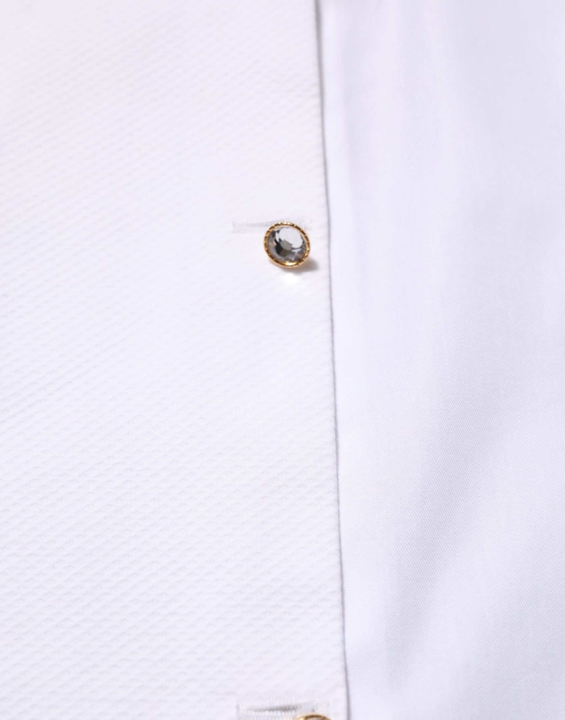 White Cotton Collared Bib GOLD Dress Shirt