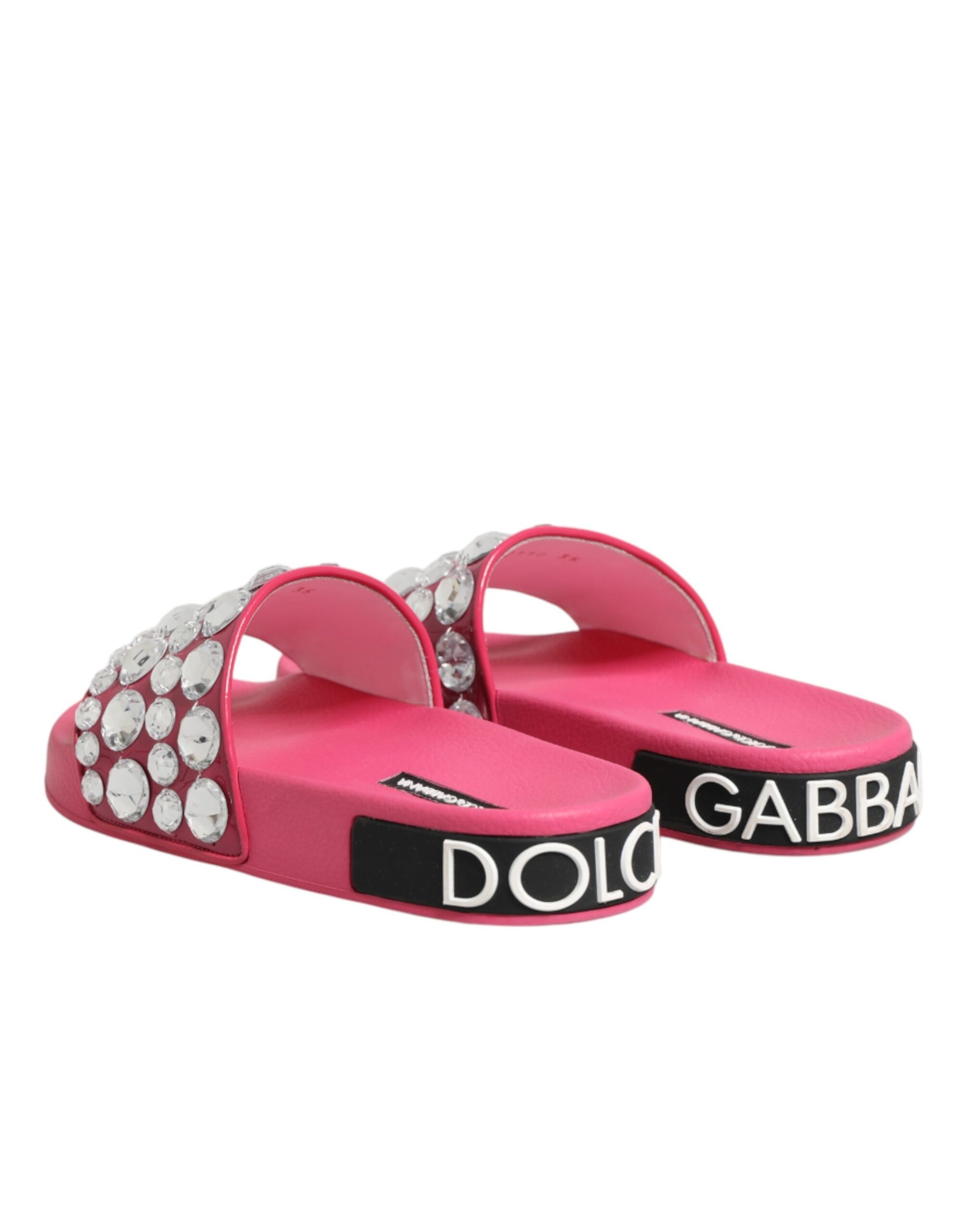 Pink Crystal Slides Sandals Beachwear Shoes
