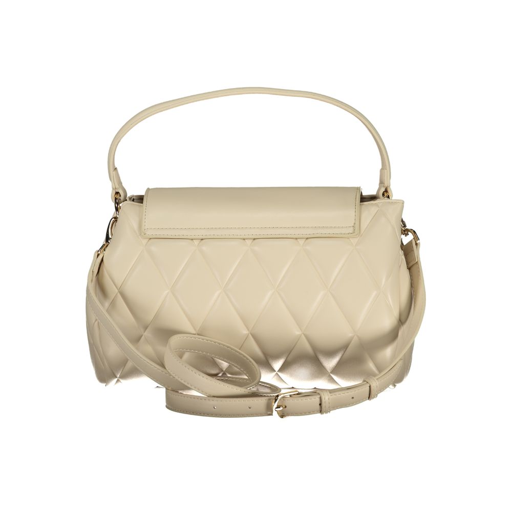 Beige Polyurethane Womens Bag