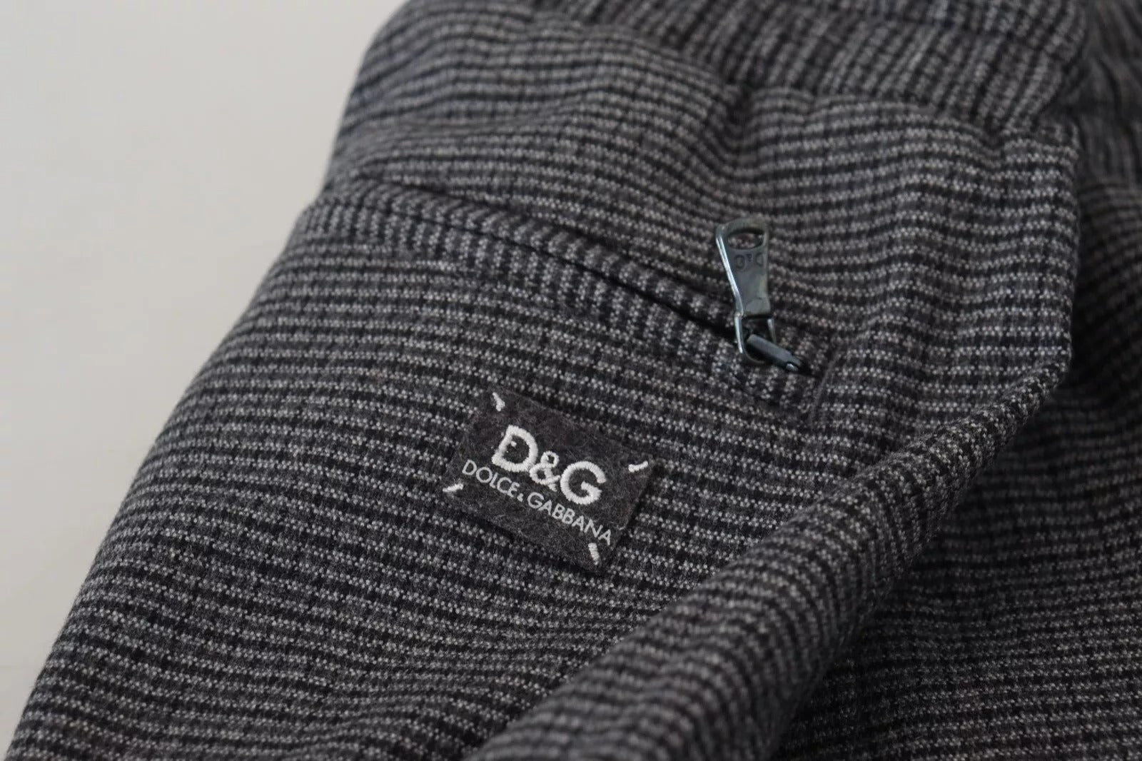 Gray Striped Wool Skinny Trouser Pants