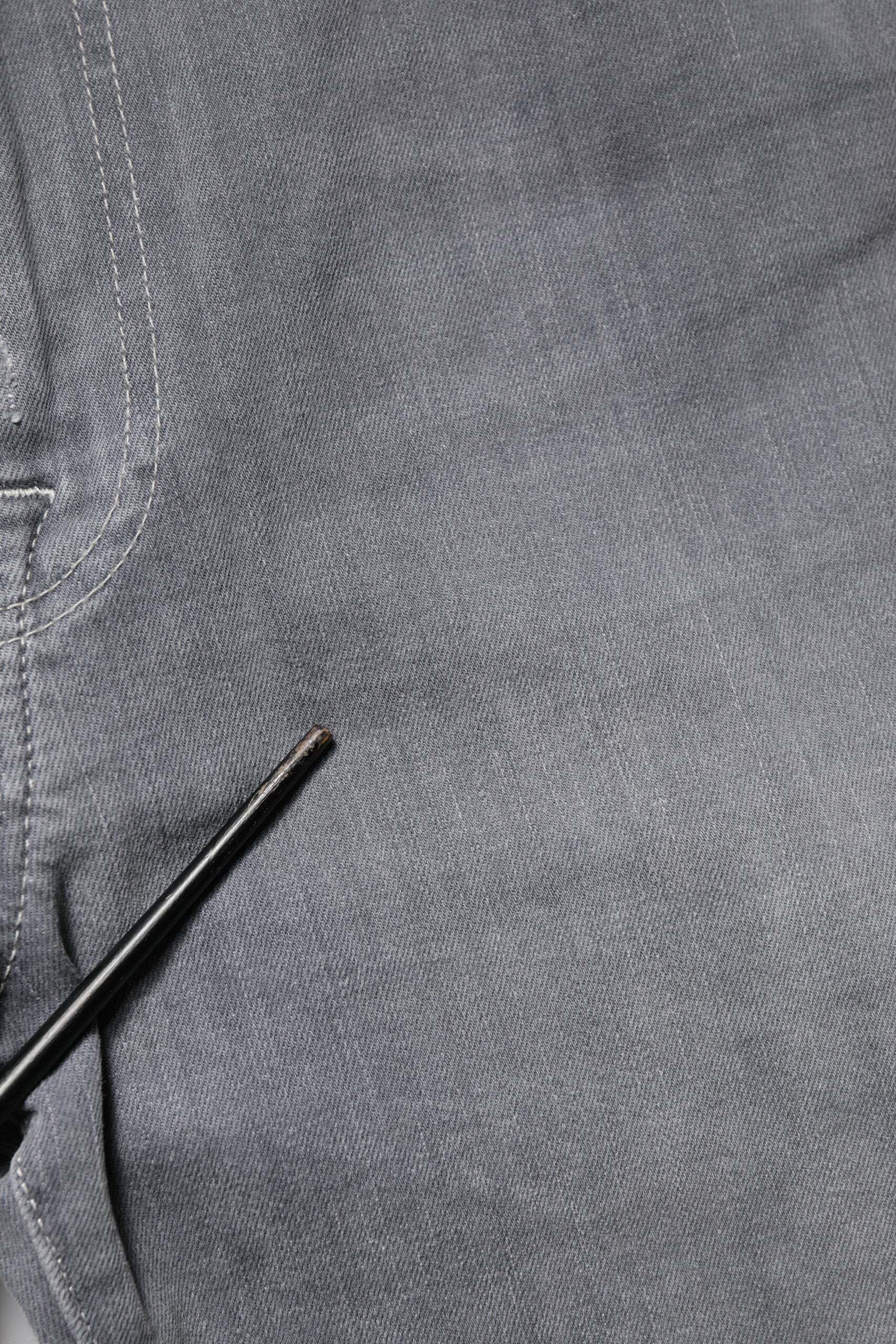 Gray Tattered Mid Waist Men Straight Denim Trouser Jeans