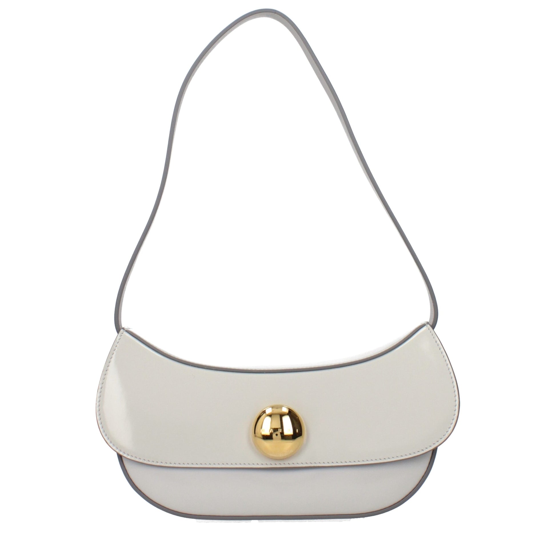 Gray Leather Shoulder Bag