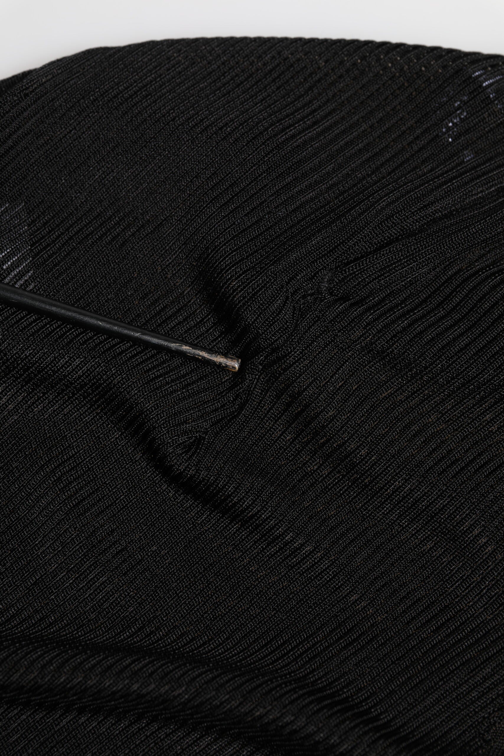 Black Viscose Turtle Neck Pullover Top