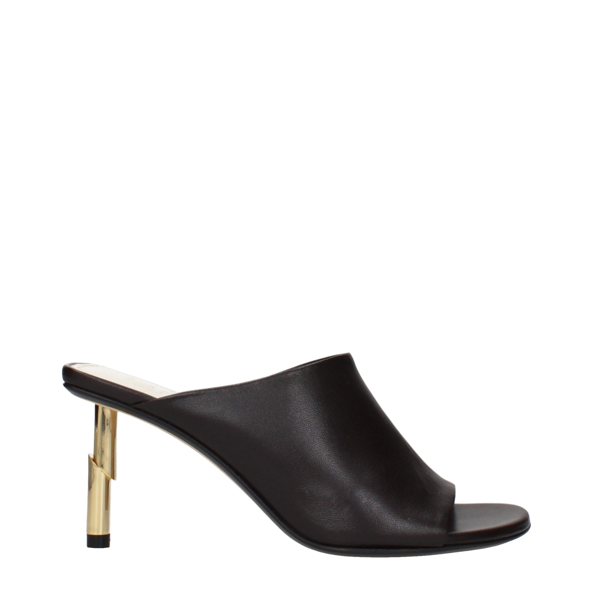 Black Leather High Heel Pumps