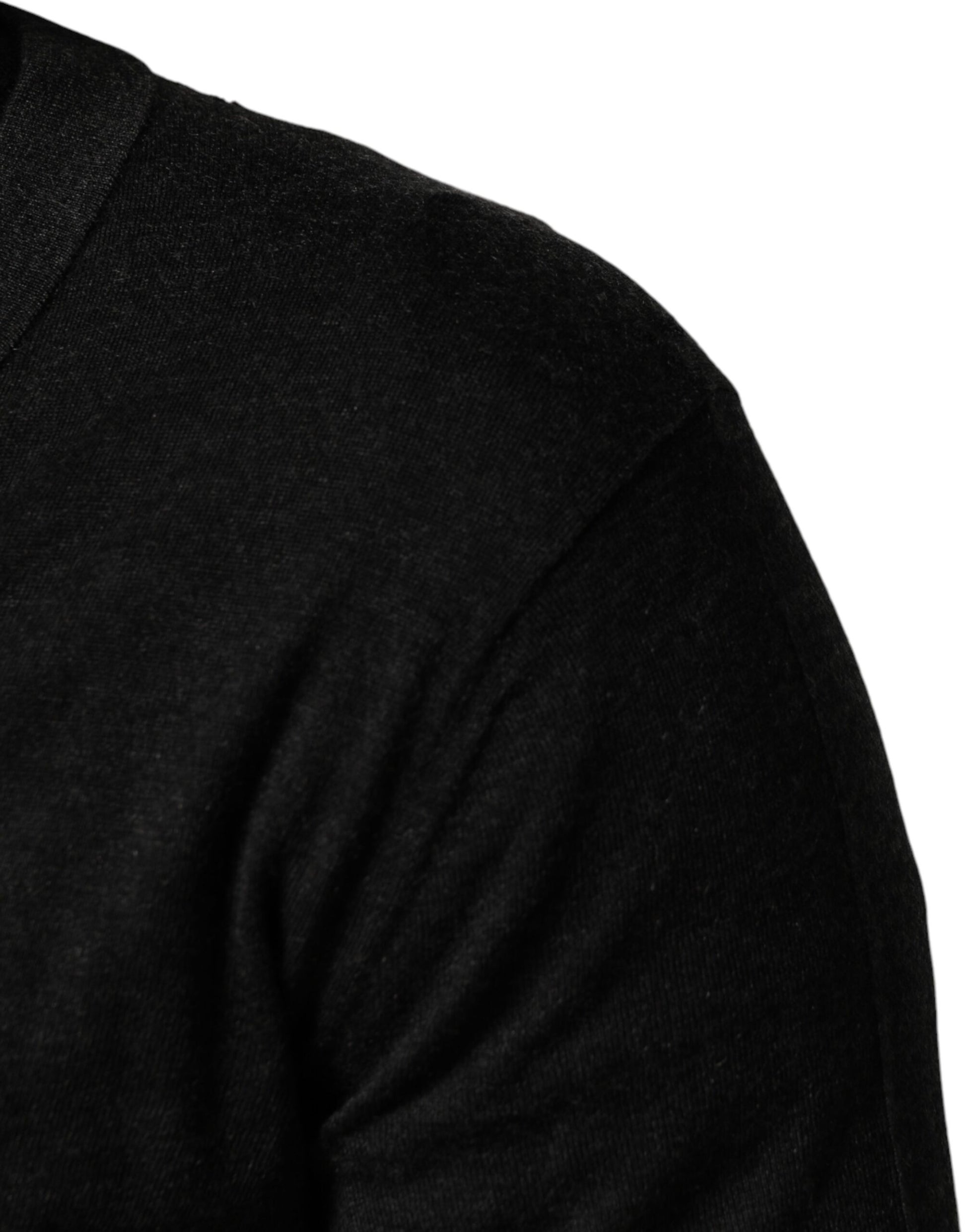 Black Cashmere Buttoned Men Cardigan Sweater