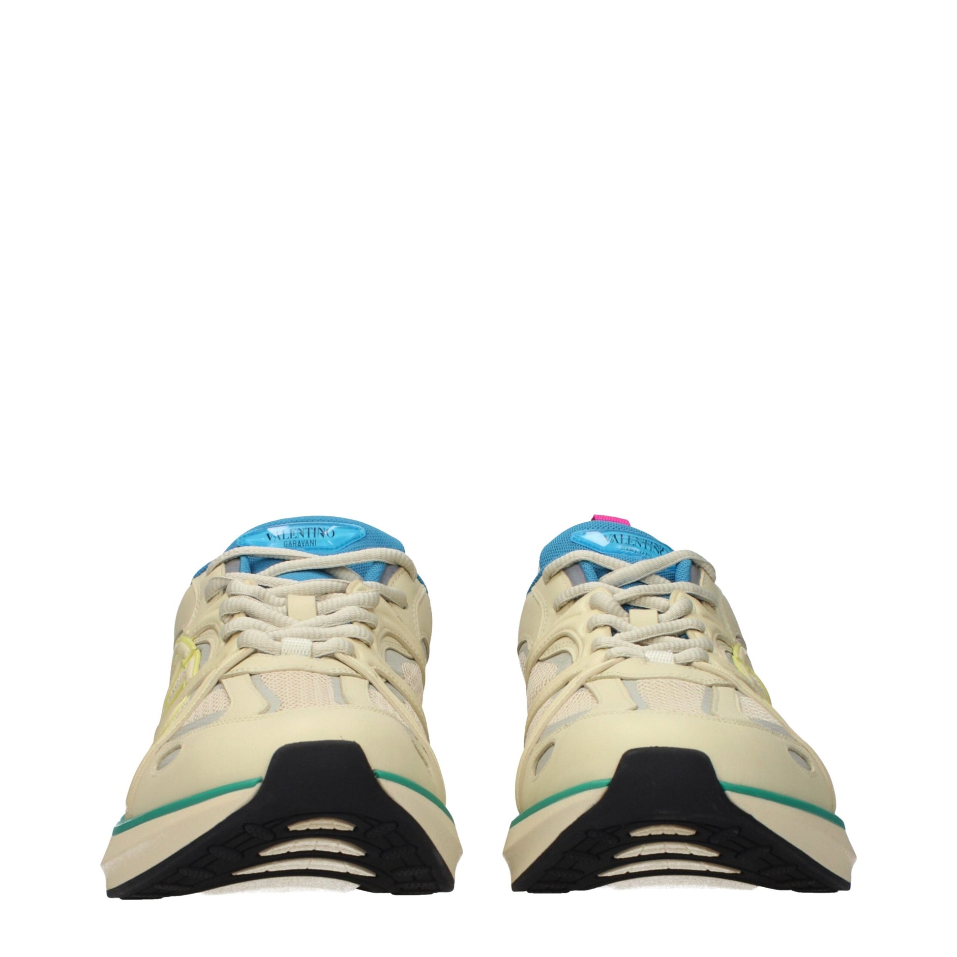 Beige Fabric Athletic Sneakers