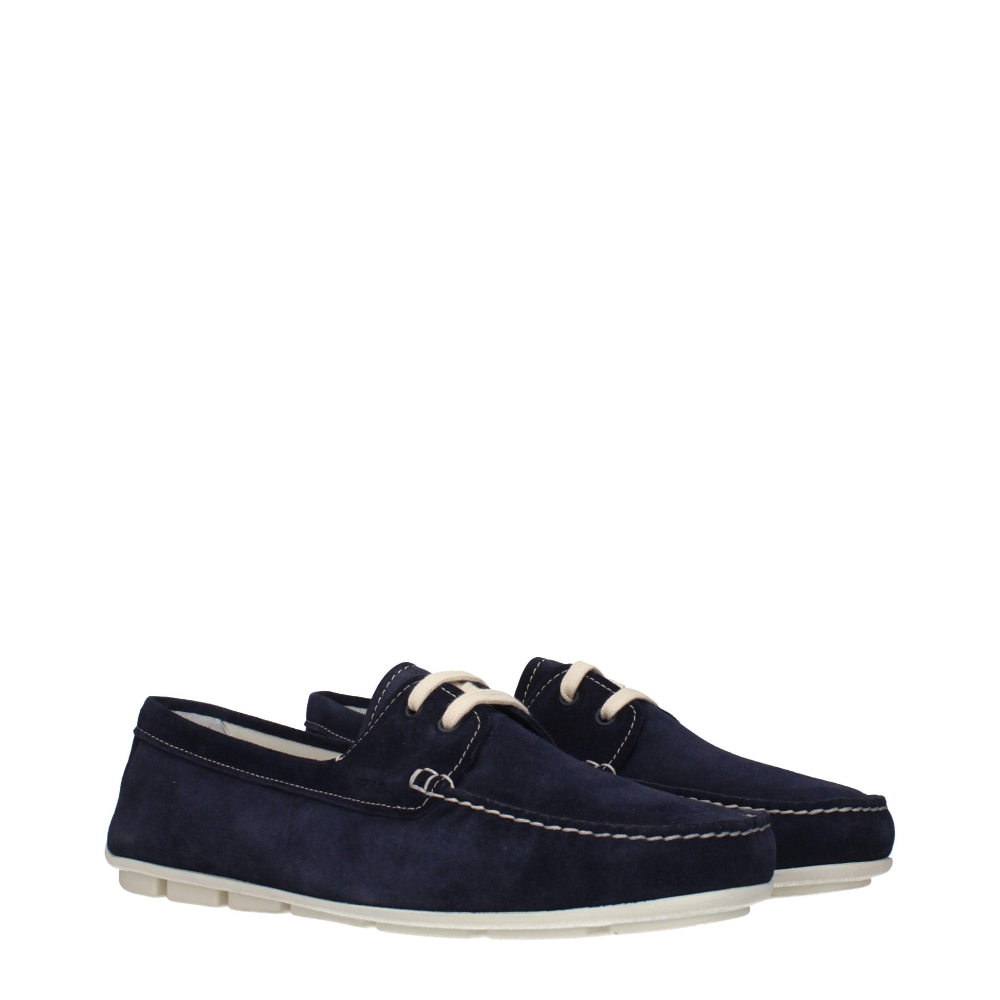 Blue Leather Slip-On Loafers