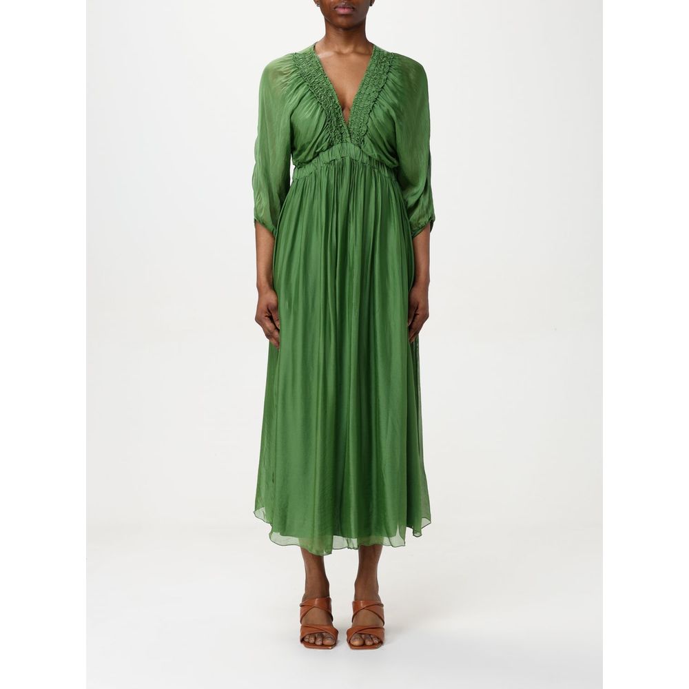 Bicolor Silk Casual Dress