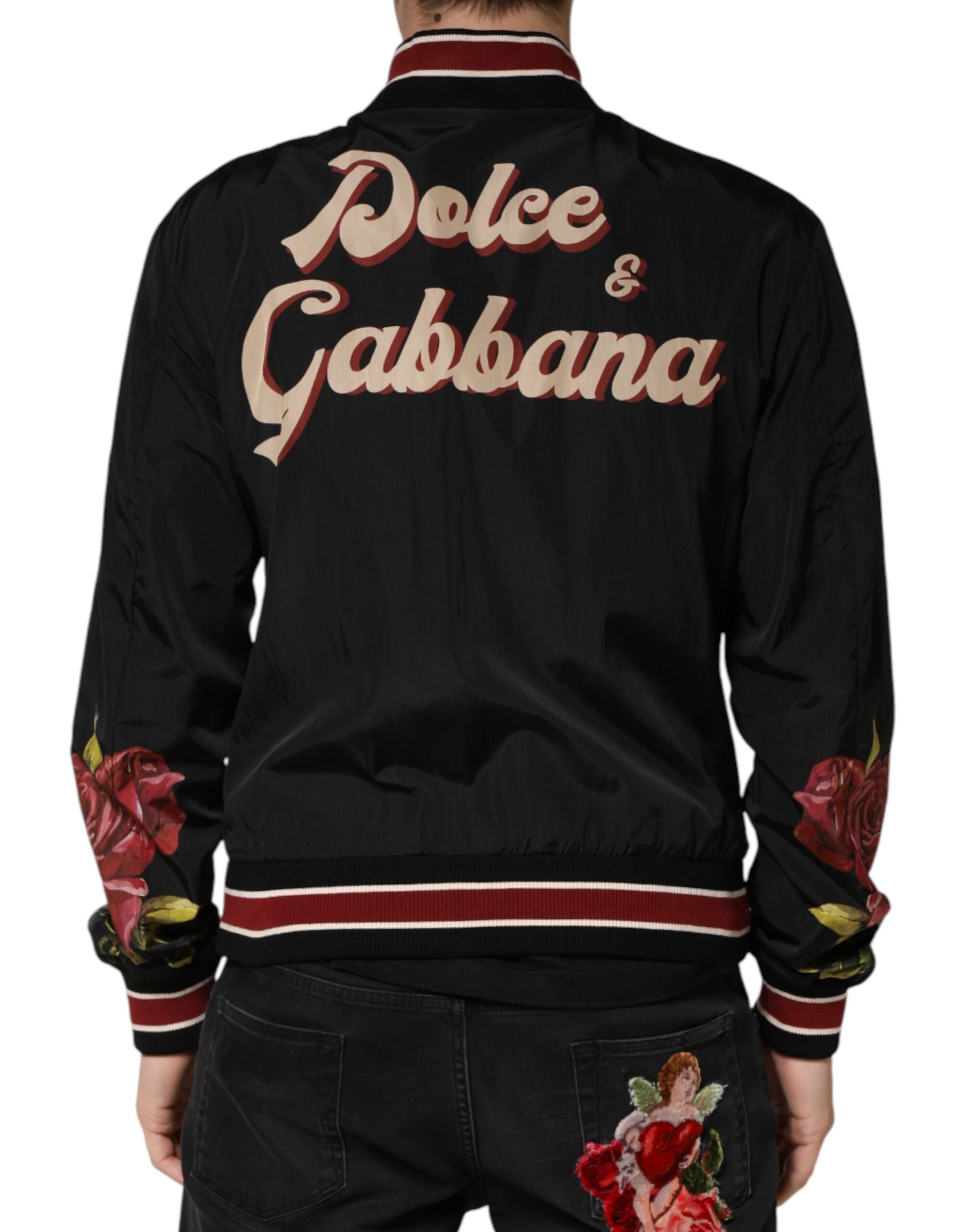 Black Pin Up Button Down Men Bomber Jacket