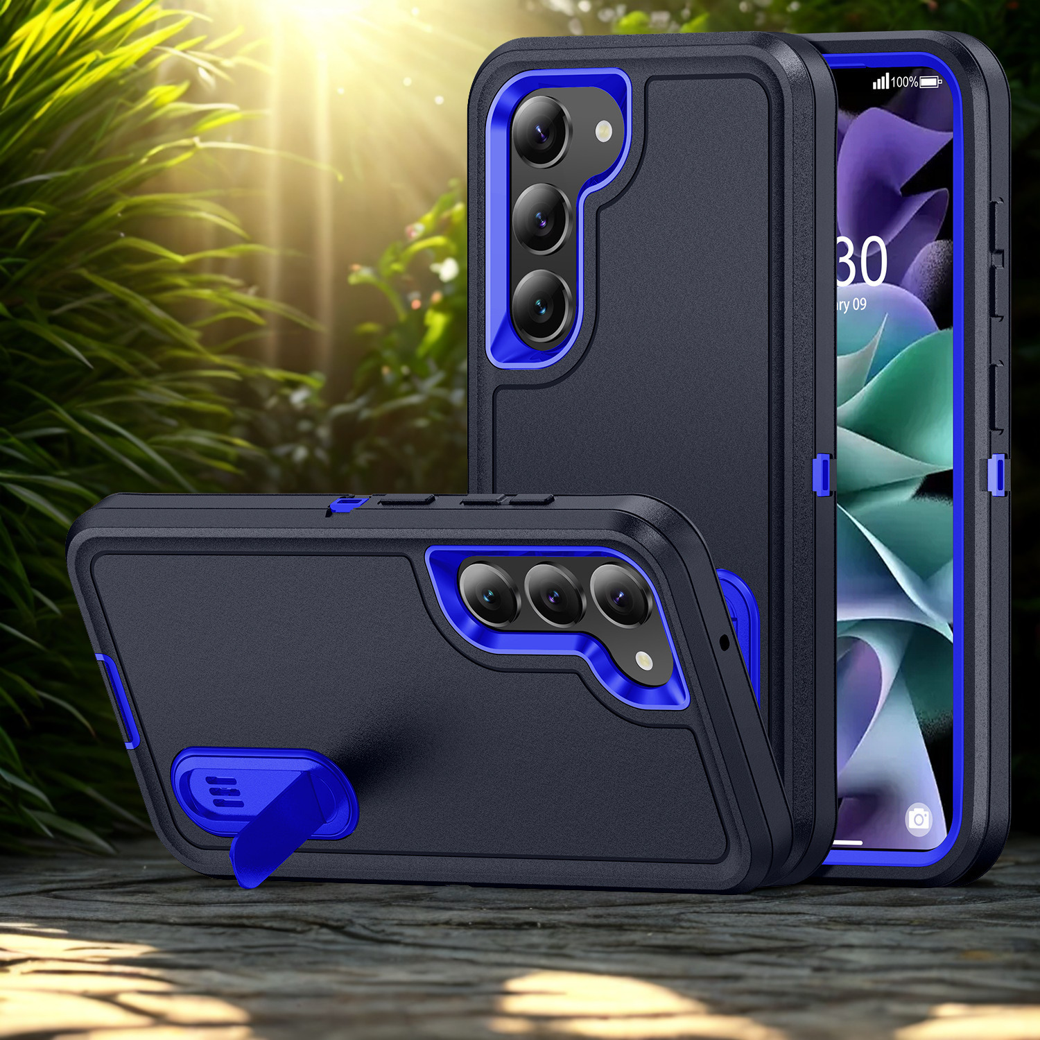 Heavy Duty mobilskal i matt design med stativ för Samsung Galaxy