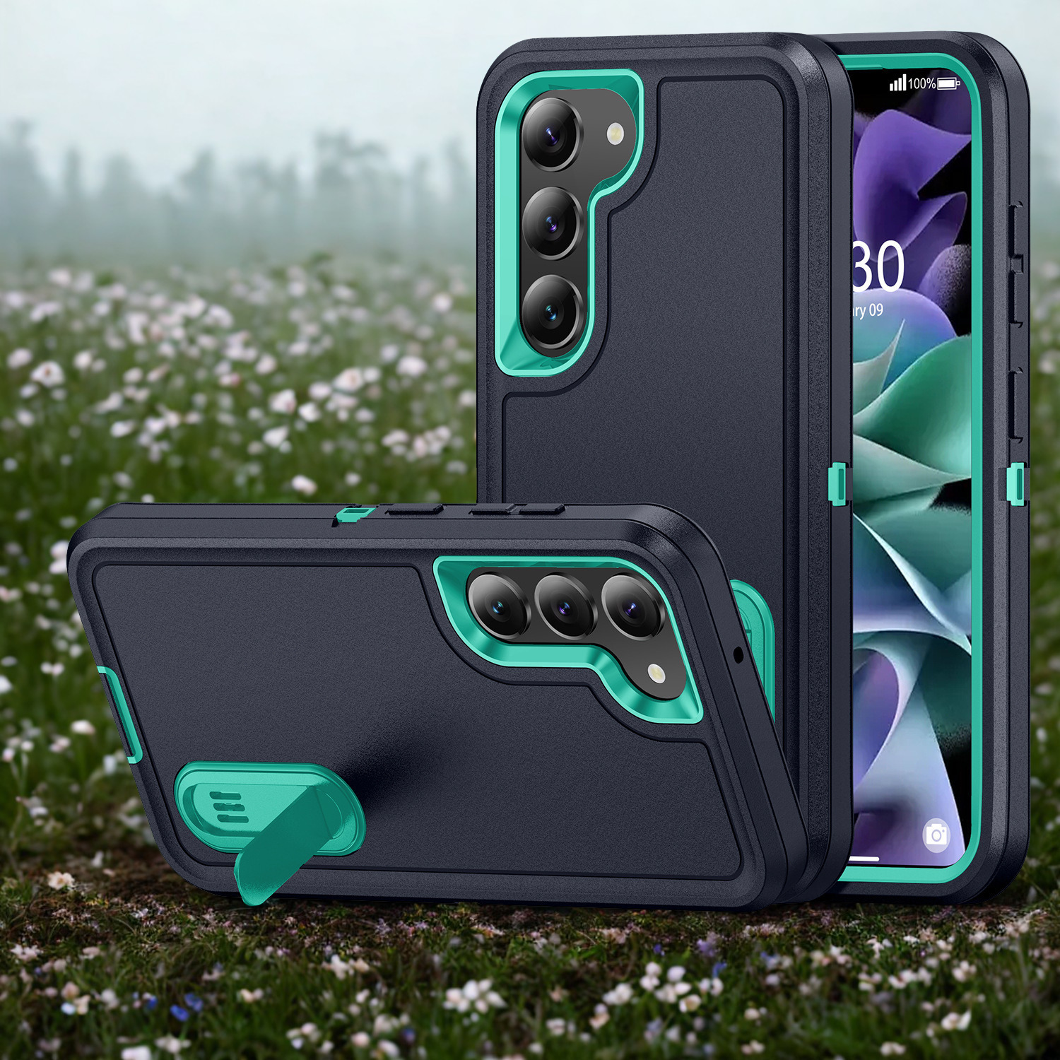 Heavy Duty mobilskal i matt design med stativ för Samsung Galaxy