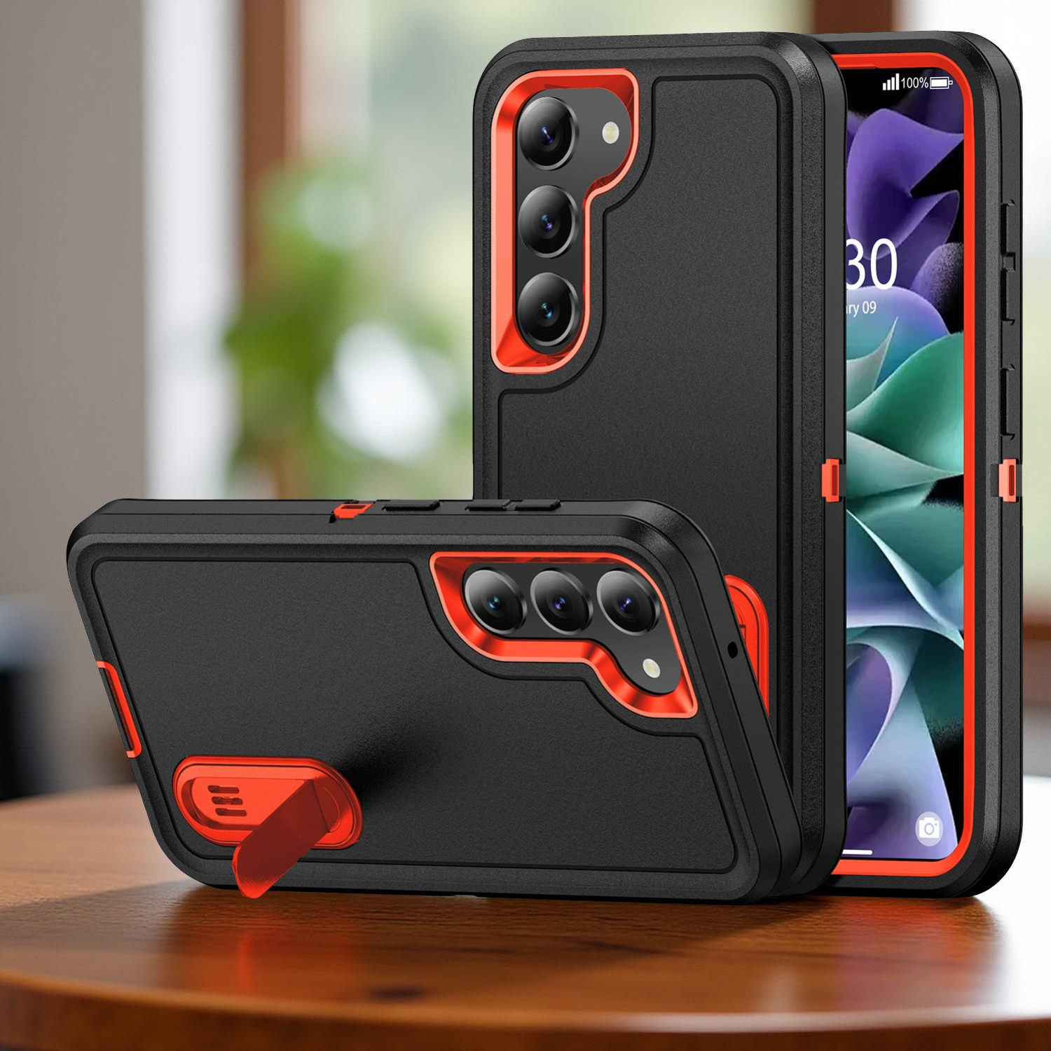 Heavy Duty mobilskal i matt design med stativ för Samsung Galaxy