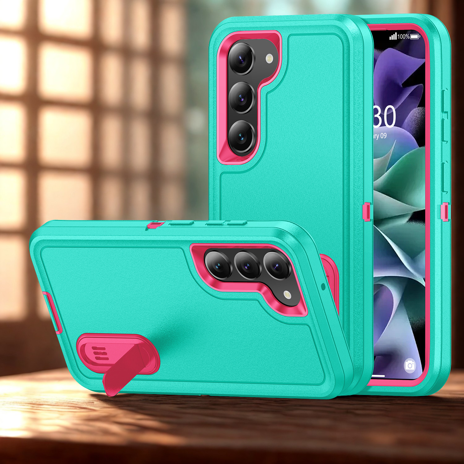 Heavy Duty mobilskal i matt design med stativ för Samsung Galaxy